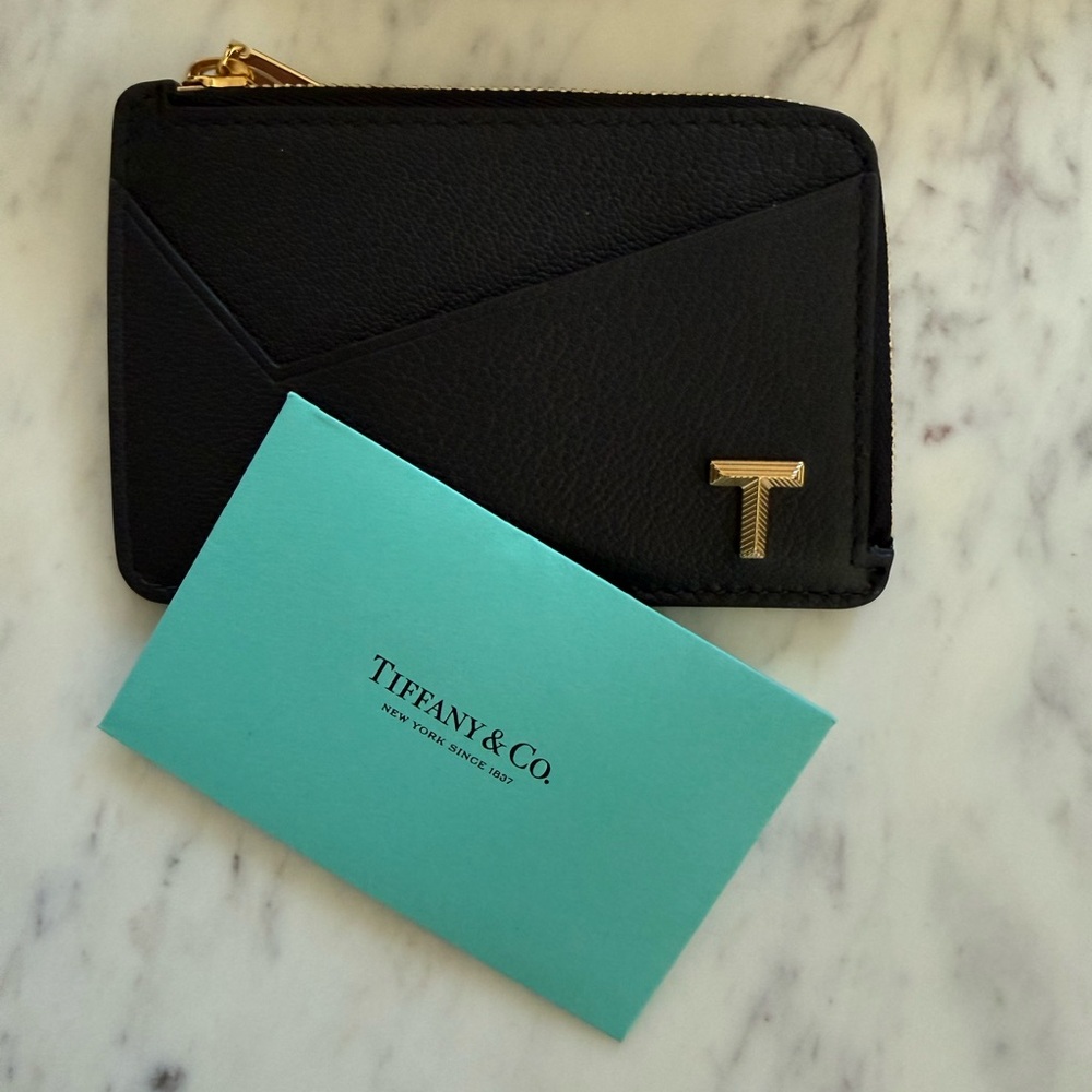 Tiffany & Co. Black and Gold Zippered Pouch